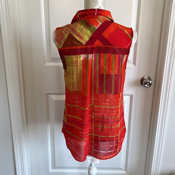 W118 by Walter Baker sheer print button down blouse size small - Picture 3 of 3